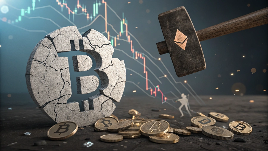 سقوط بیت‌ کوین و آلت‌کوین‌ها در اوج نگرانی‌های اقتصادی آمریکا